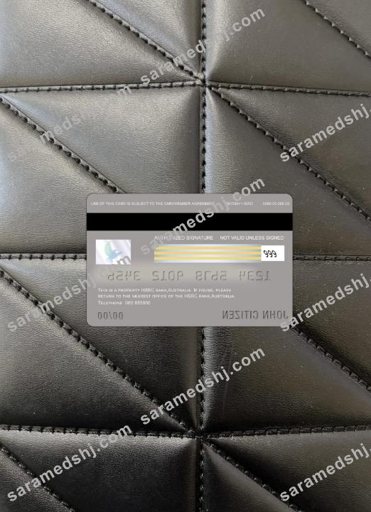 Australia HSBC bank visa card photolook back